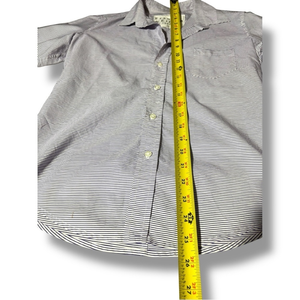 Frank & Eileen Women's Slim Fit Gray Striped Long Cuffed Sleeve Button Up Shirt - Picture 10 of 16